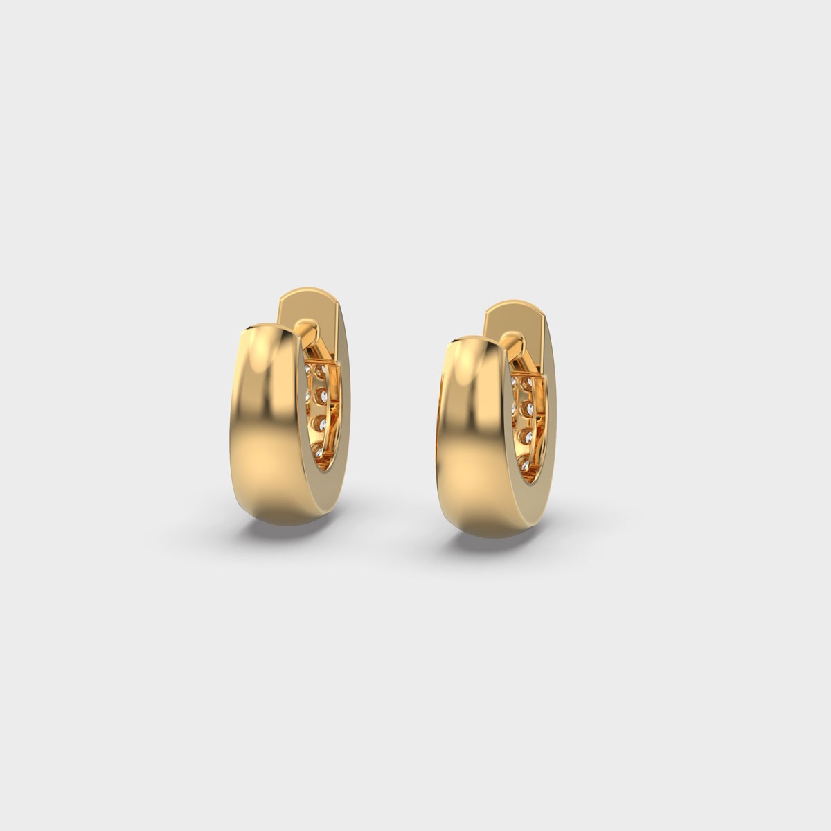 Pavé Huggie Diamond Hoops