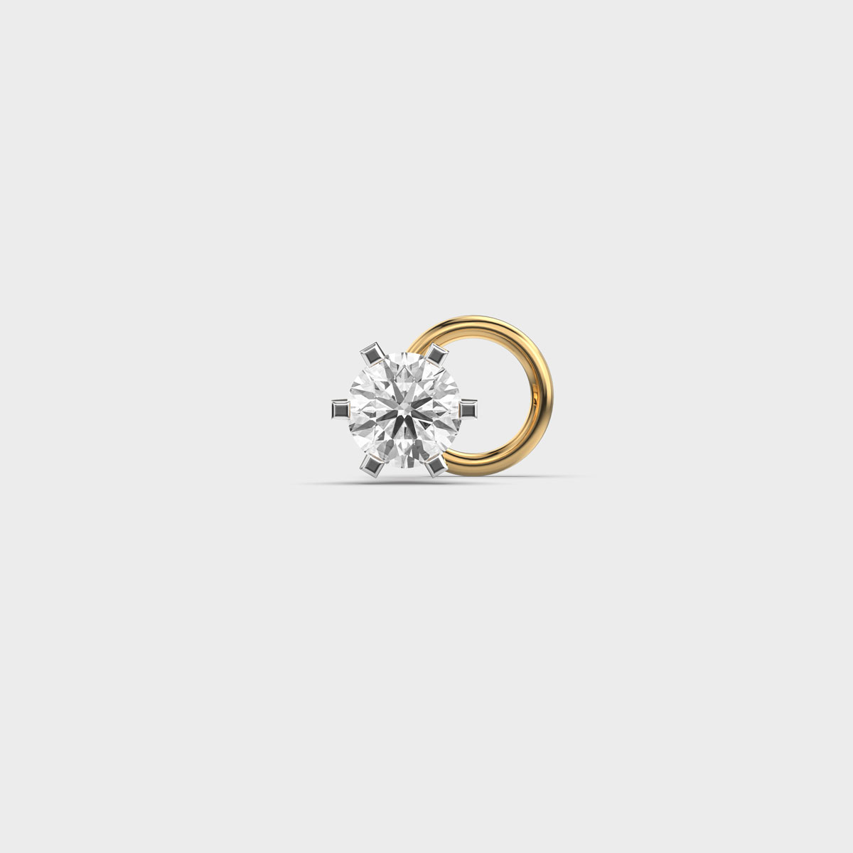 Orbelle Round Diamond Nose Pin