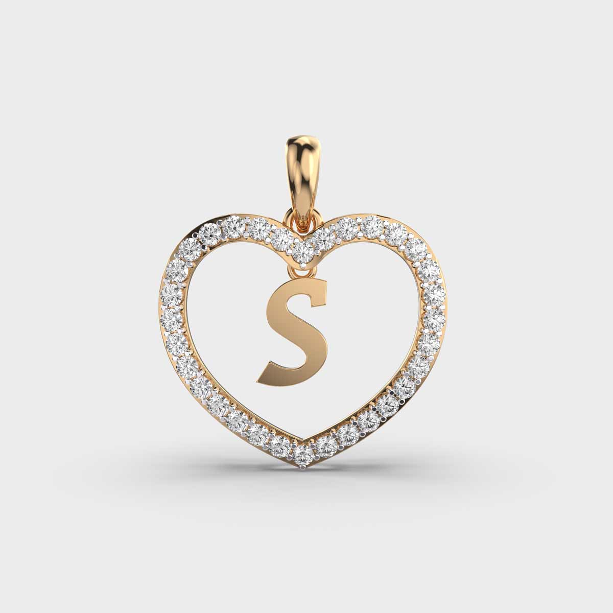 Soulful Heart 'S' Diamond Pendant (Without Chain)