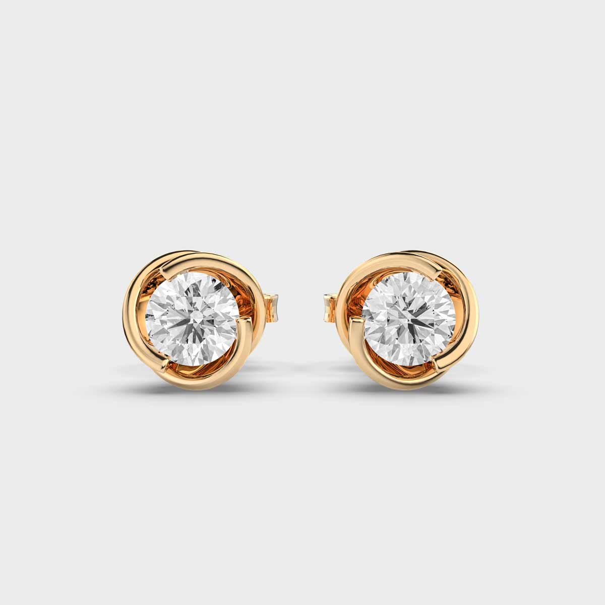 Minimal Lovely Floral Diamond Stud Earrings