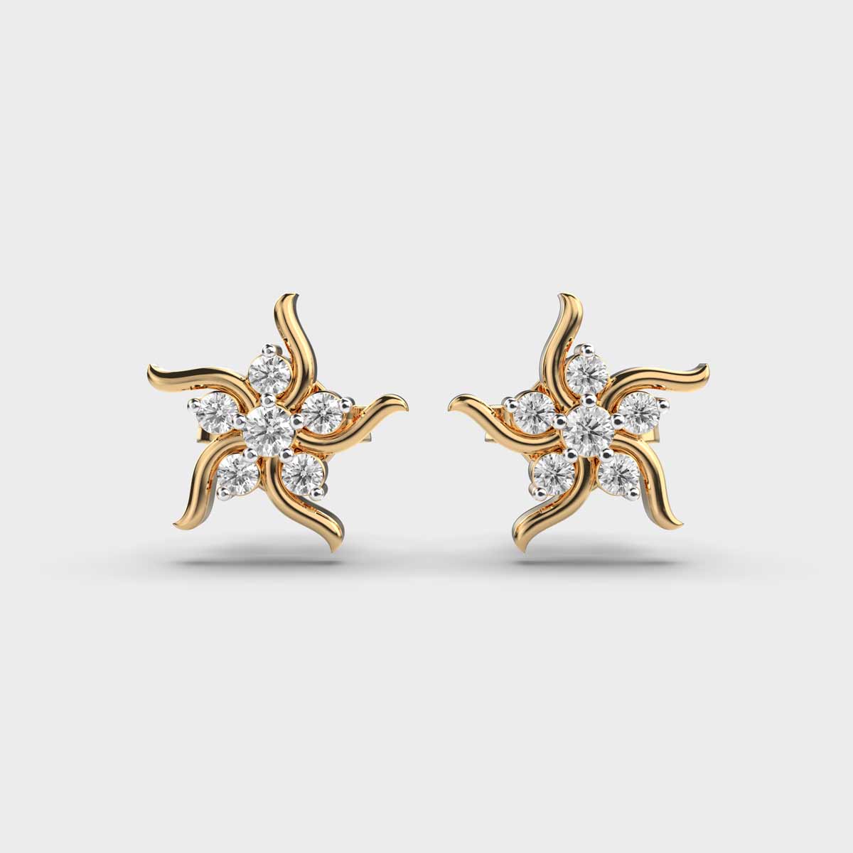 Fire and Flame Diamond Earstuds