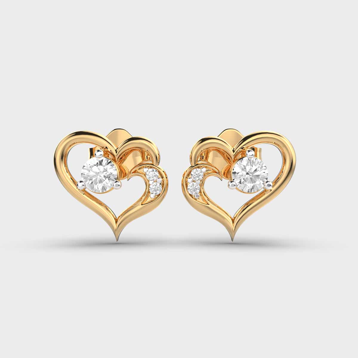 Little Hearts Diamond Stud Earrings