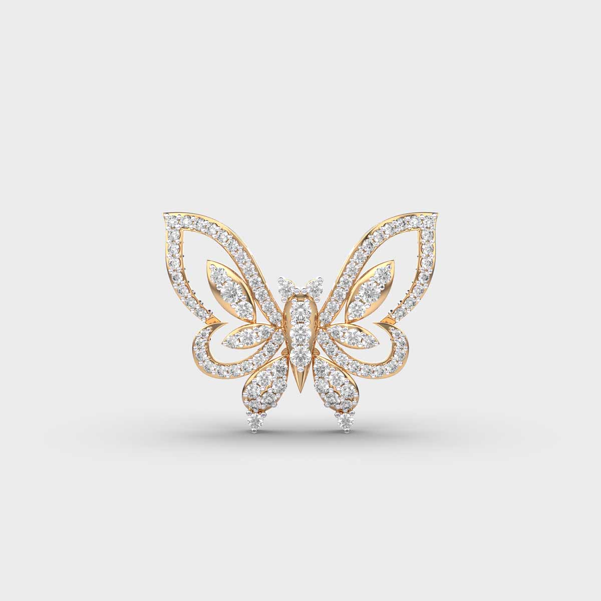 Whisperwing Diamond Butterfly Pendant (Without Chain)
