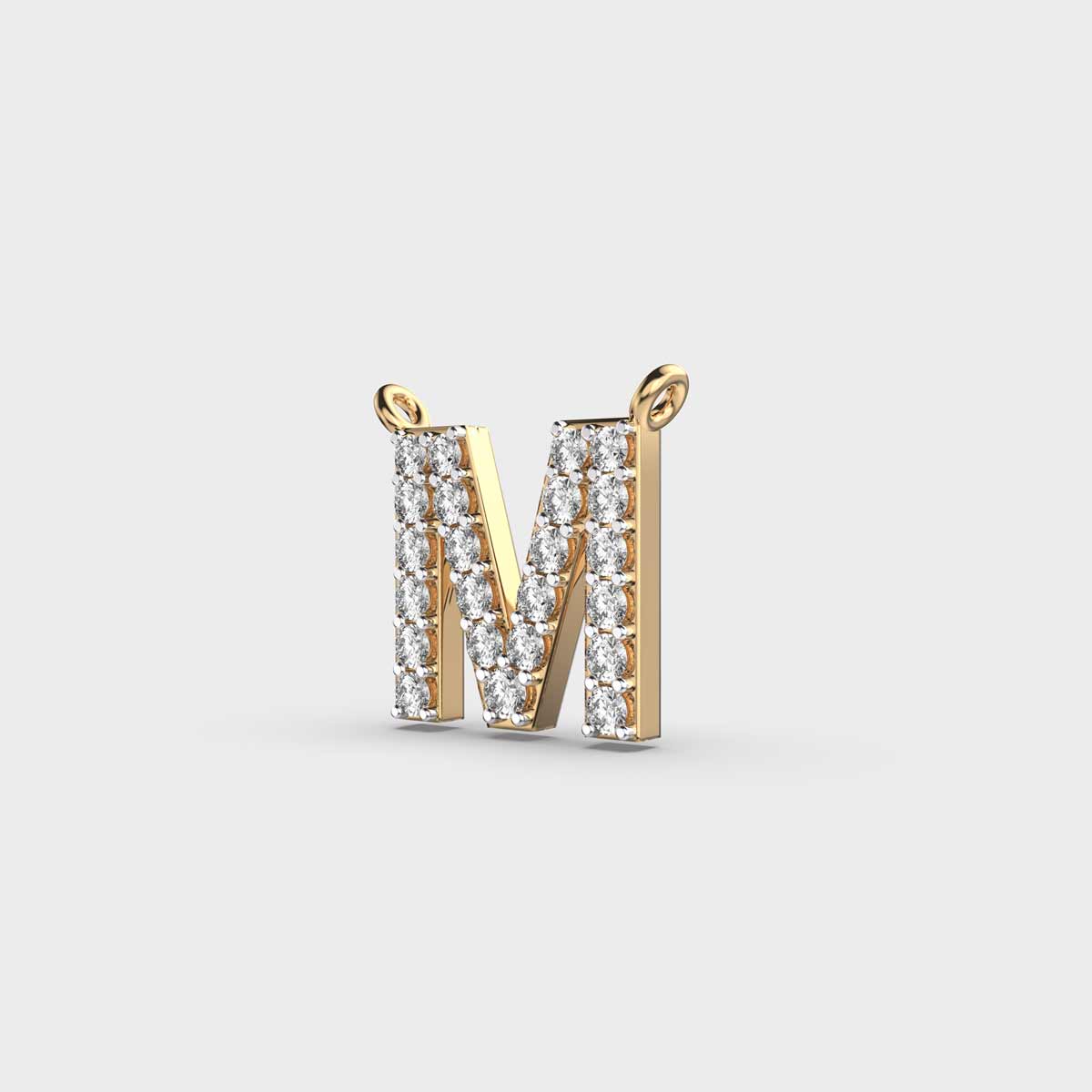Marvellous Initial 'M' Diamond Pendant (Without Chain)