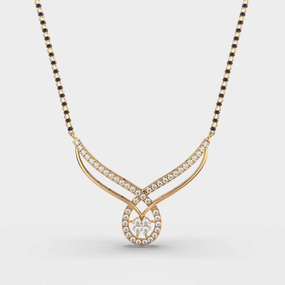 Flora in a Drop Mangalsutra Pendant (With Chain)