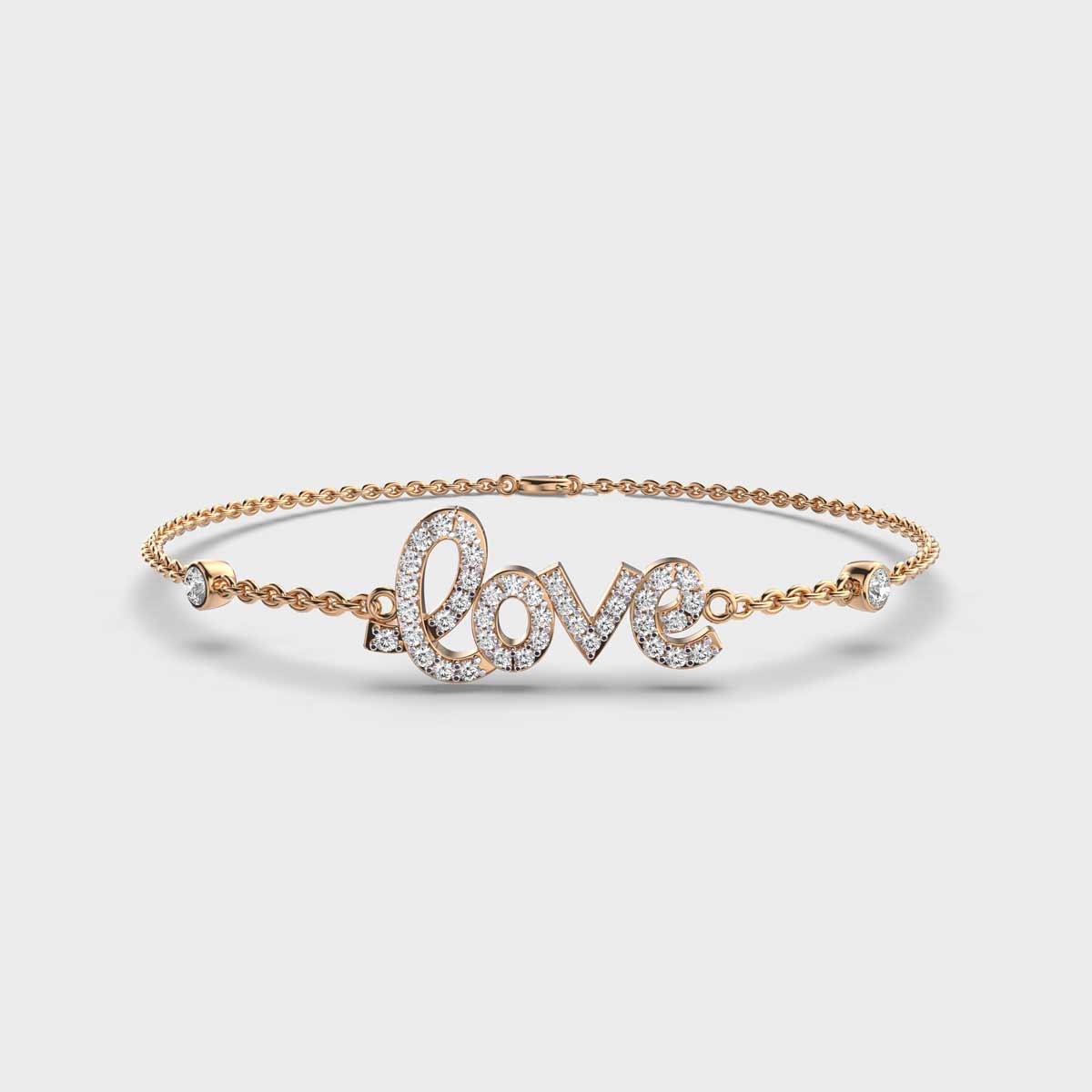 Dear Love Chain Bracelet with Diamonds