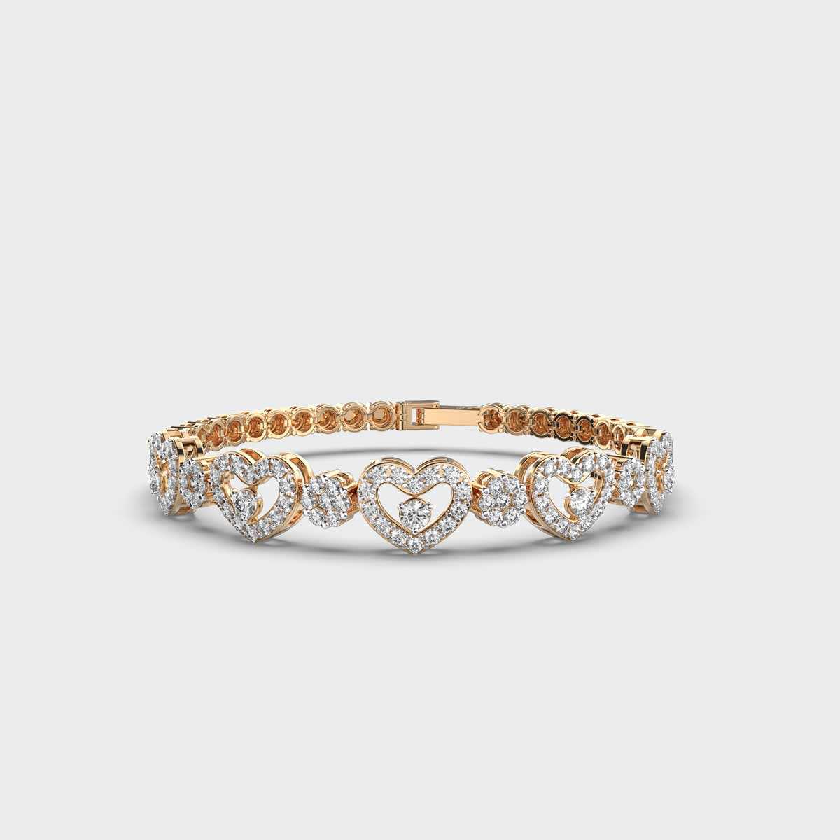 Heart and Love Statement Diamond Bracelet