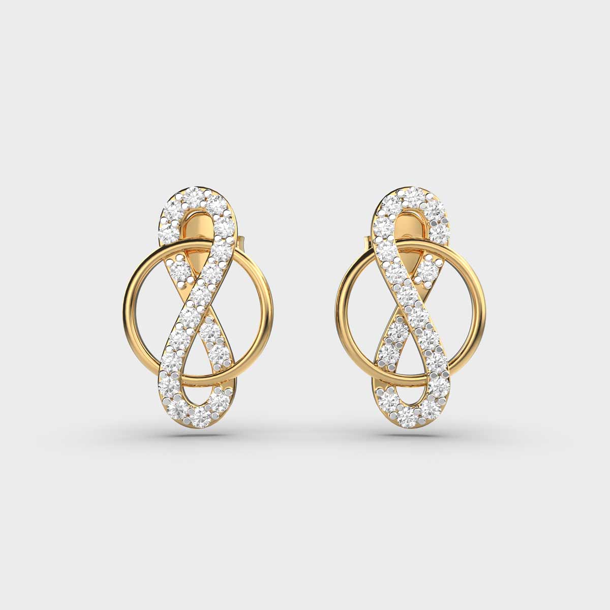 Infinity in an Orb Diamond Stud Earrings