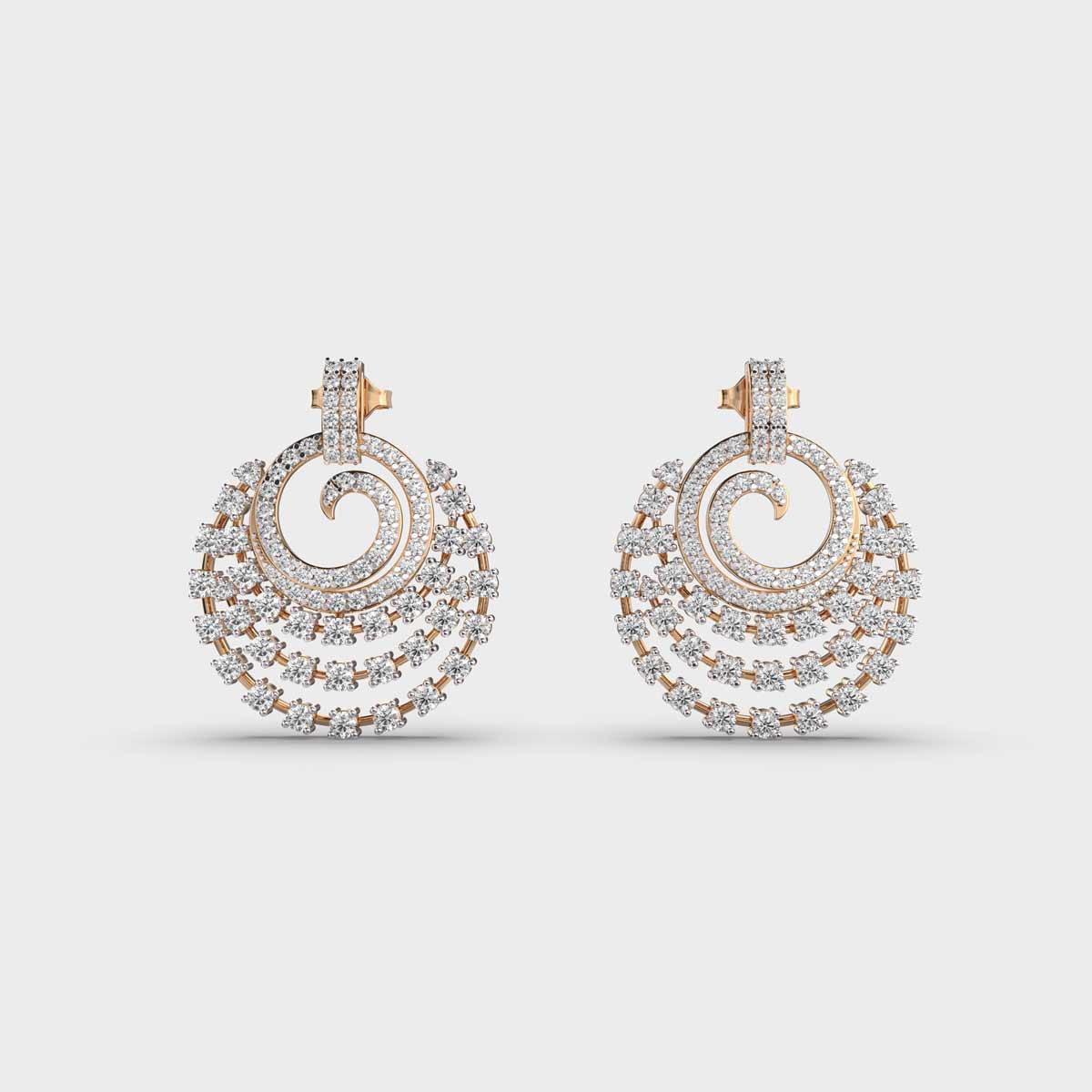 Scintillating Circle Diamond Dangler Earrings