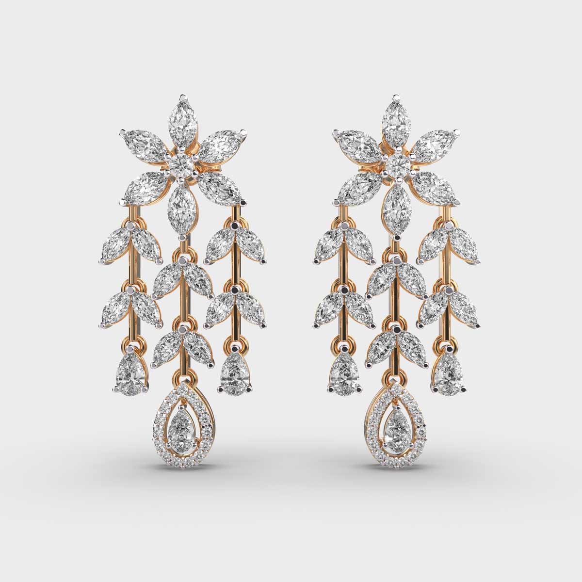 Crystal Trail Diamond Dangler Earrings