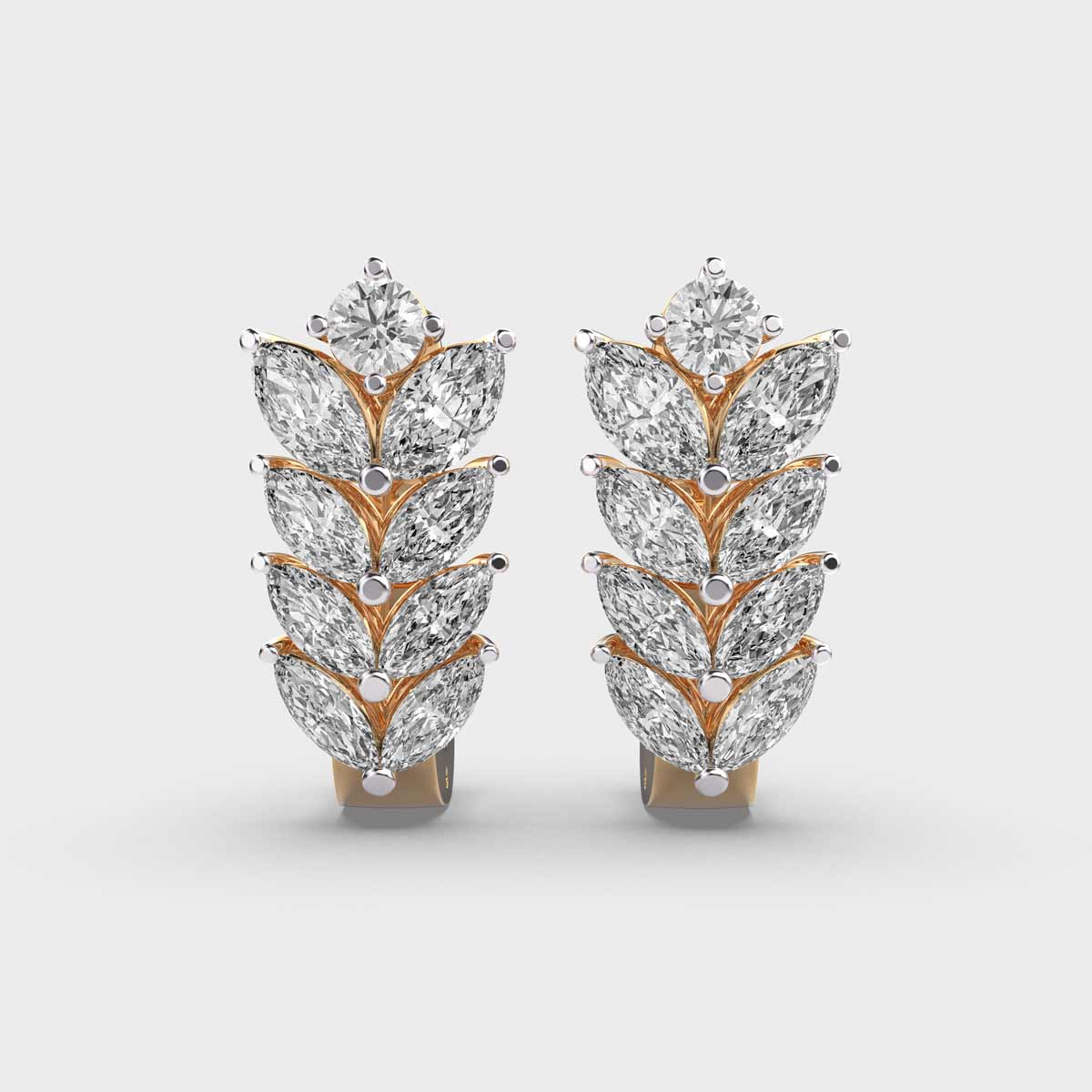 Blooming Petals Diamond Clustered Earrings