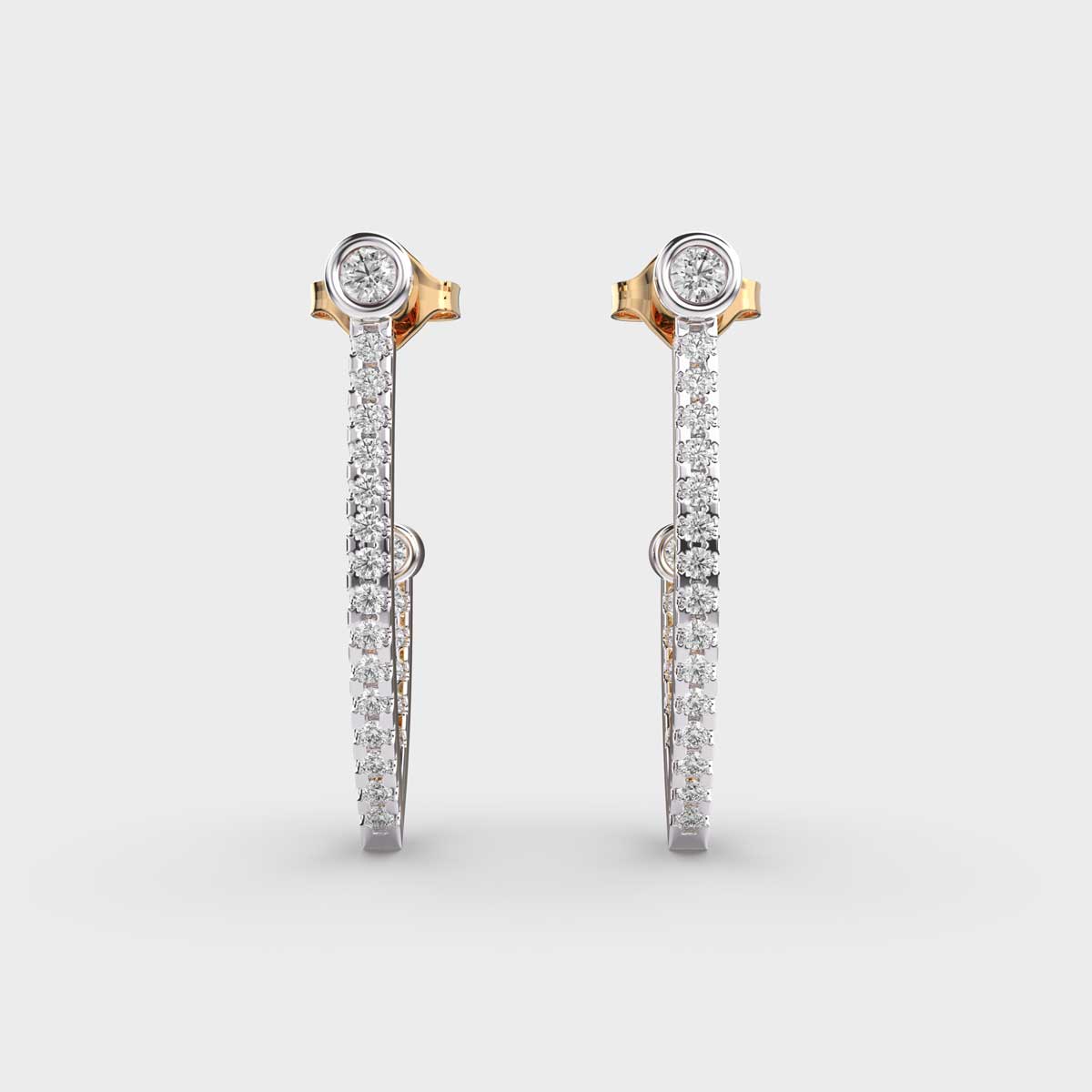 Half Loop Half Light Diamond Earrings