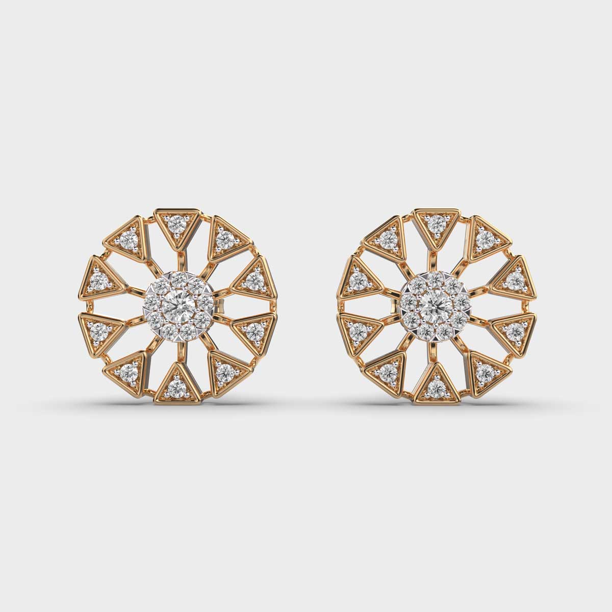 Graceful Daisy Diamond Encrusted Earstuds