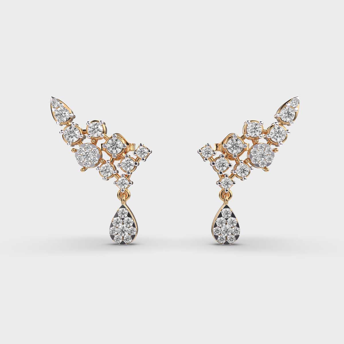 Dainty Beauty Diamond Earcuffs Piercing Earrings