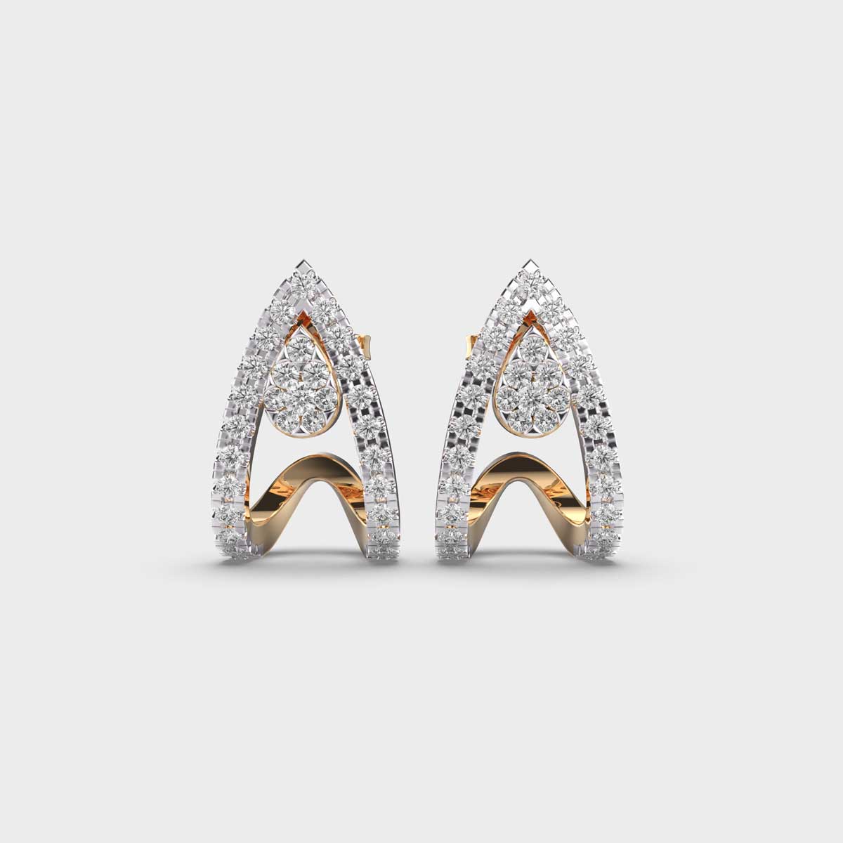 Wings of Fire Diamond Encrusted Earrings