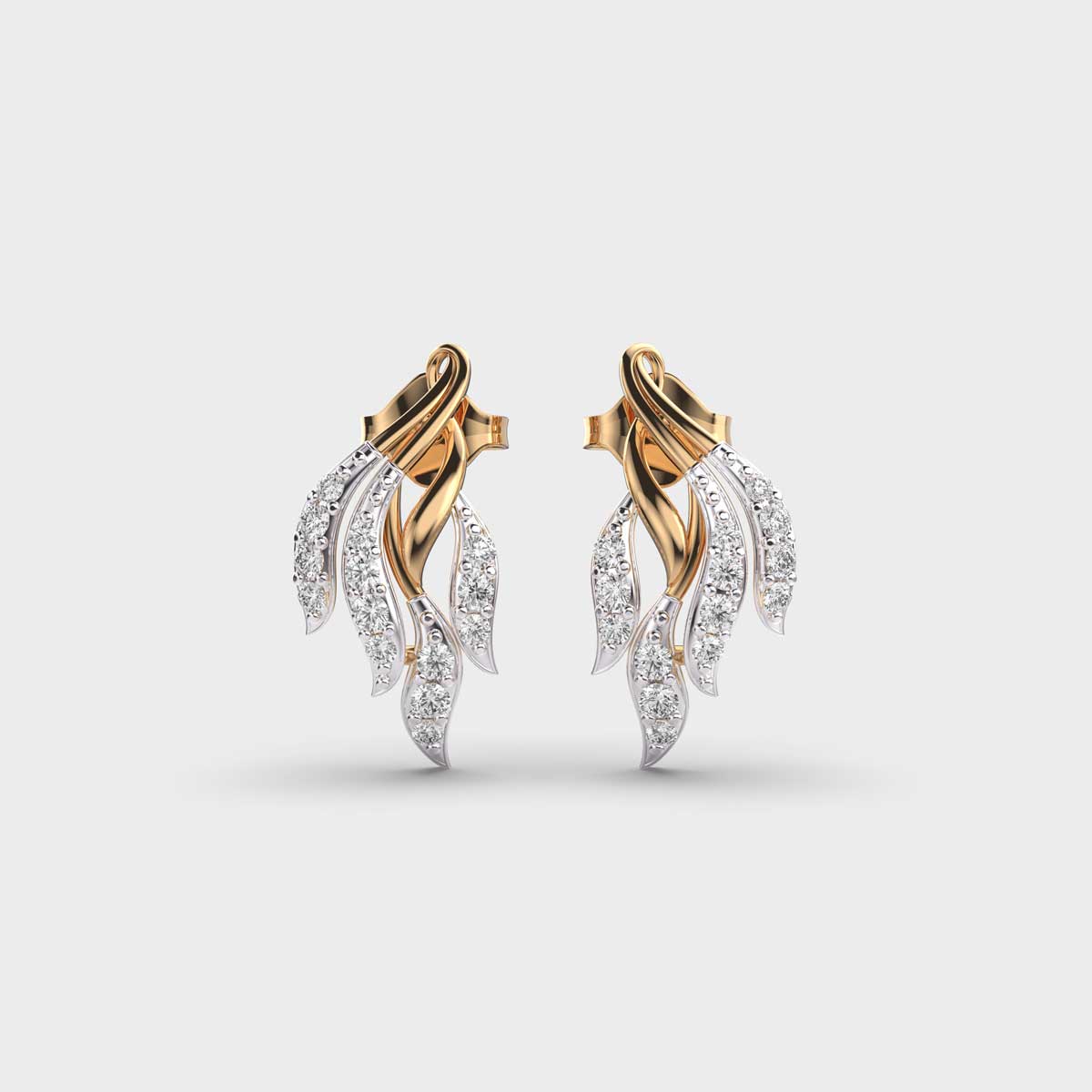 Flaring Ribbons Diamond Earrings