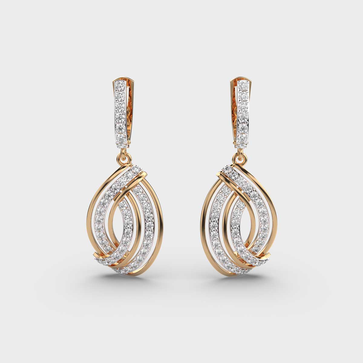 Caught In Twirl Diamond Earrings