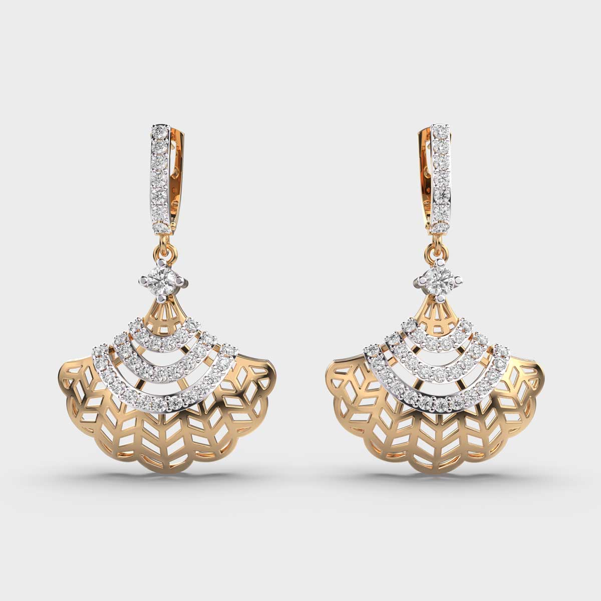 Sea Shell Charm Diamond Earrings