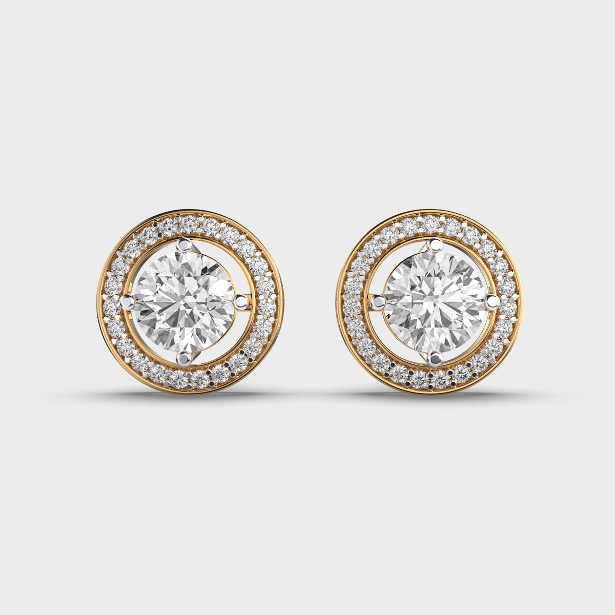 Sun Halo Diamond Ear Studs