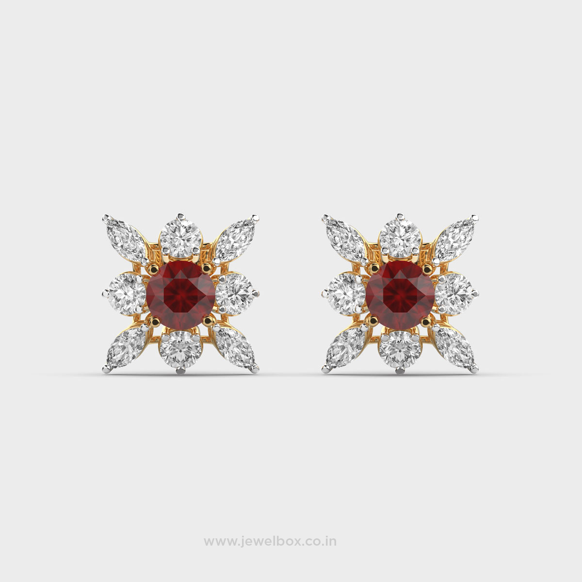 Flame Of Fire Diamond Ear Studs