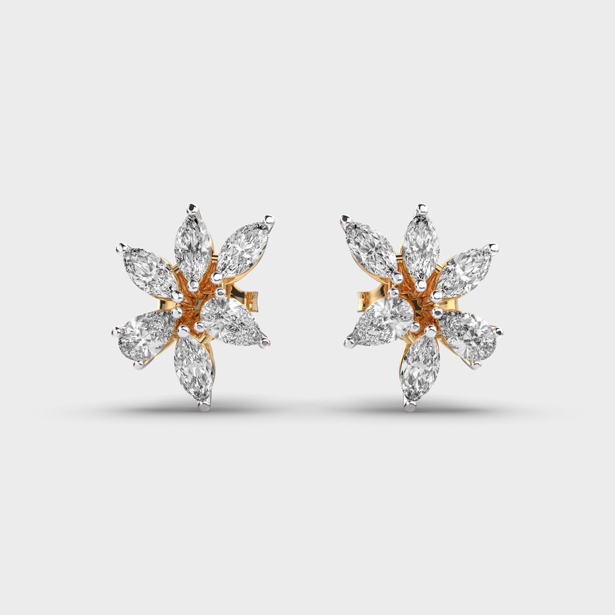 Cluster Bougnvilla Diamond Ear Studs