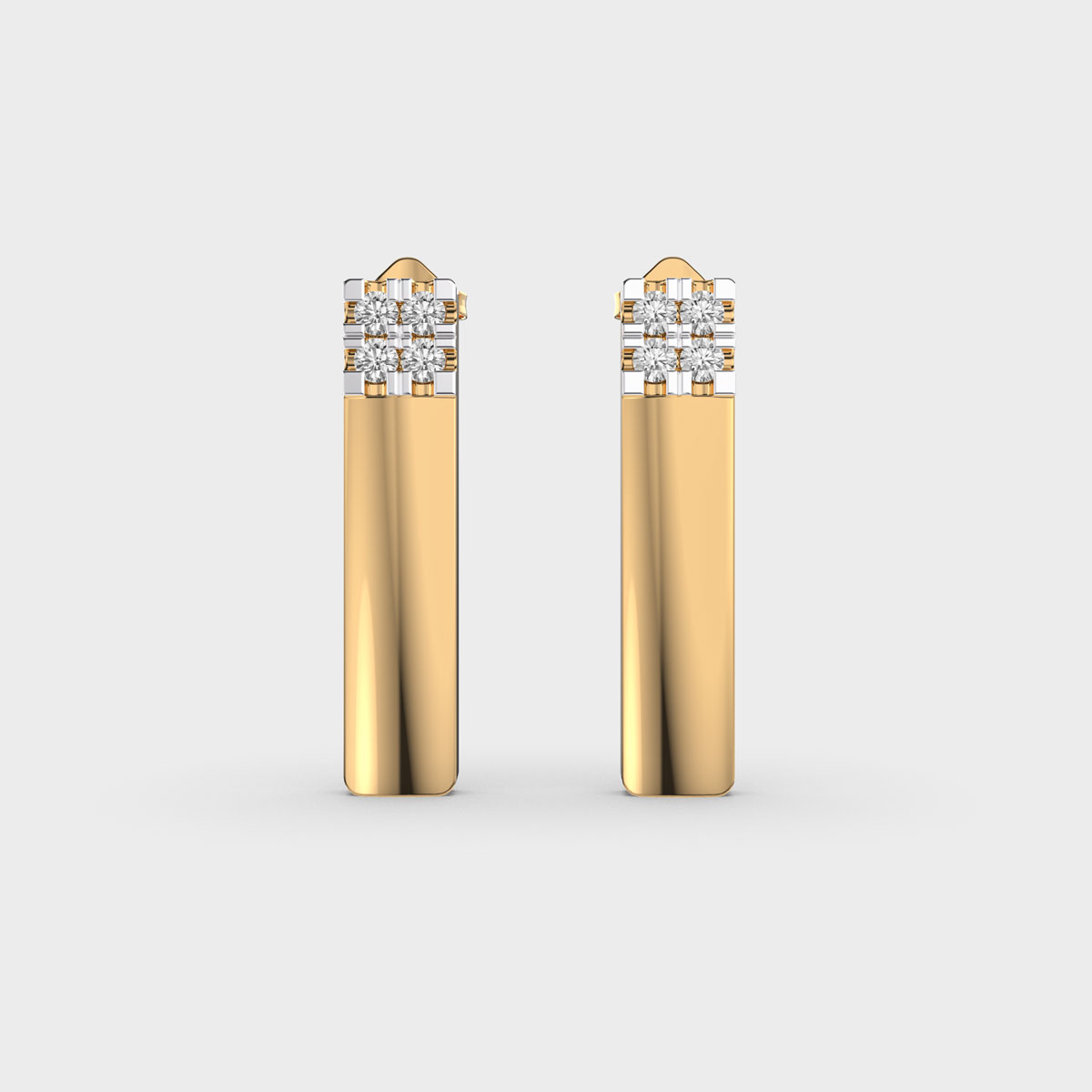 Striking Bullet-Shaped Diamond Earrings