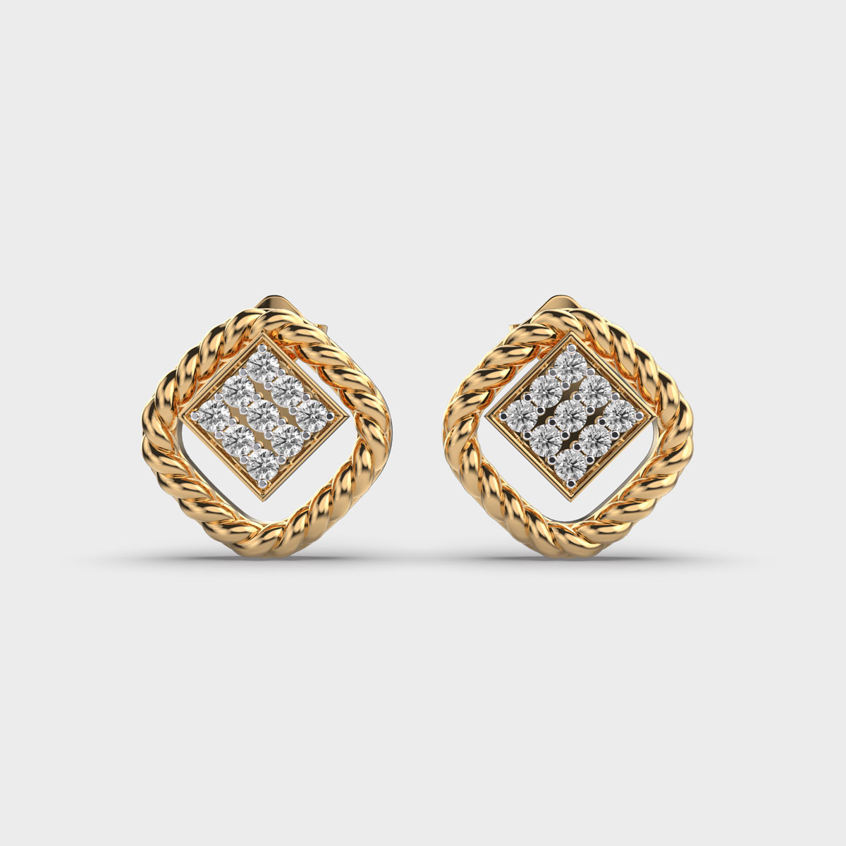 Spiral Courtyard Diamond Ear Studs