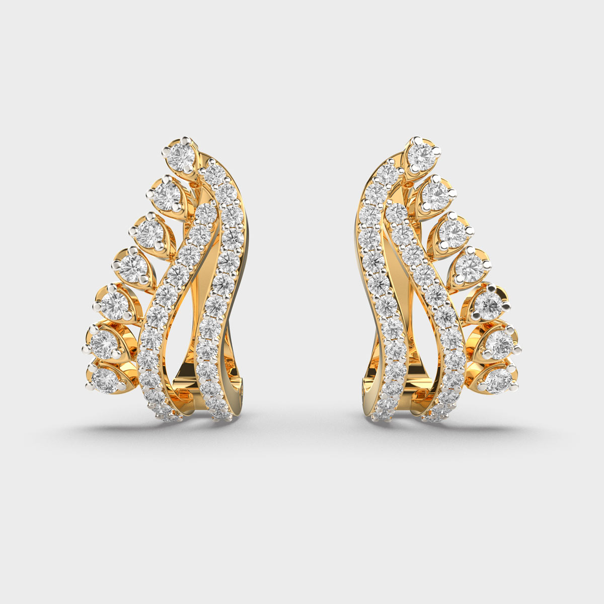 Enticing Crest Round Diamond Earrings