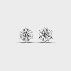 Classic Elegance Round Diamond Solitaire Studs