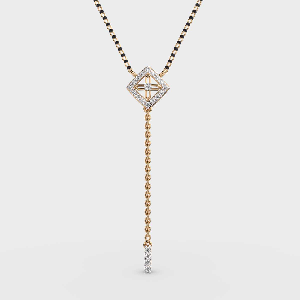 Sleek Cube Mangalsutra Pendant (With Chain)