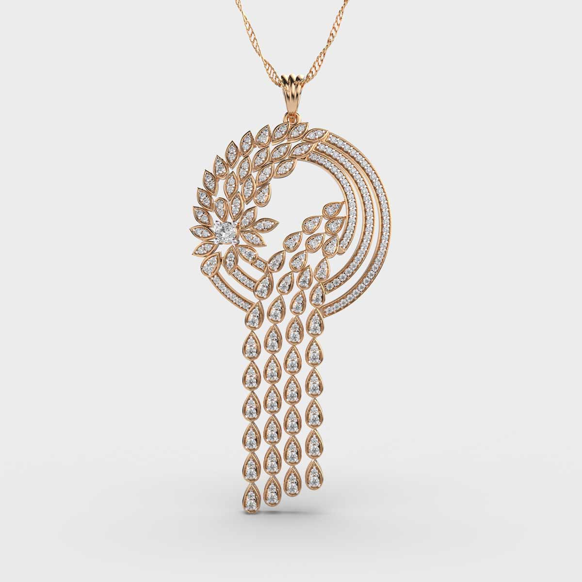 Sparkling Waterfall Diamond Pendant (Without Chain)