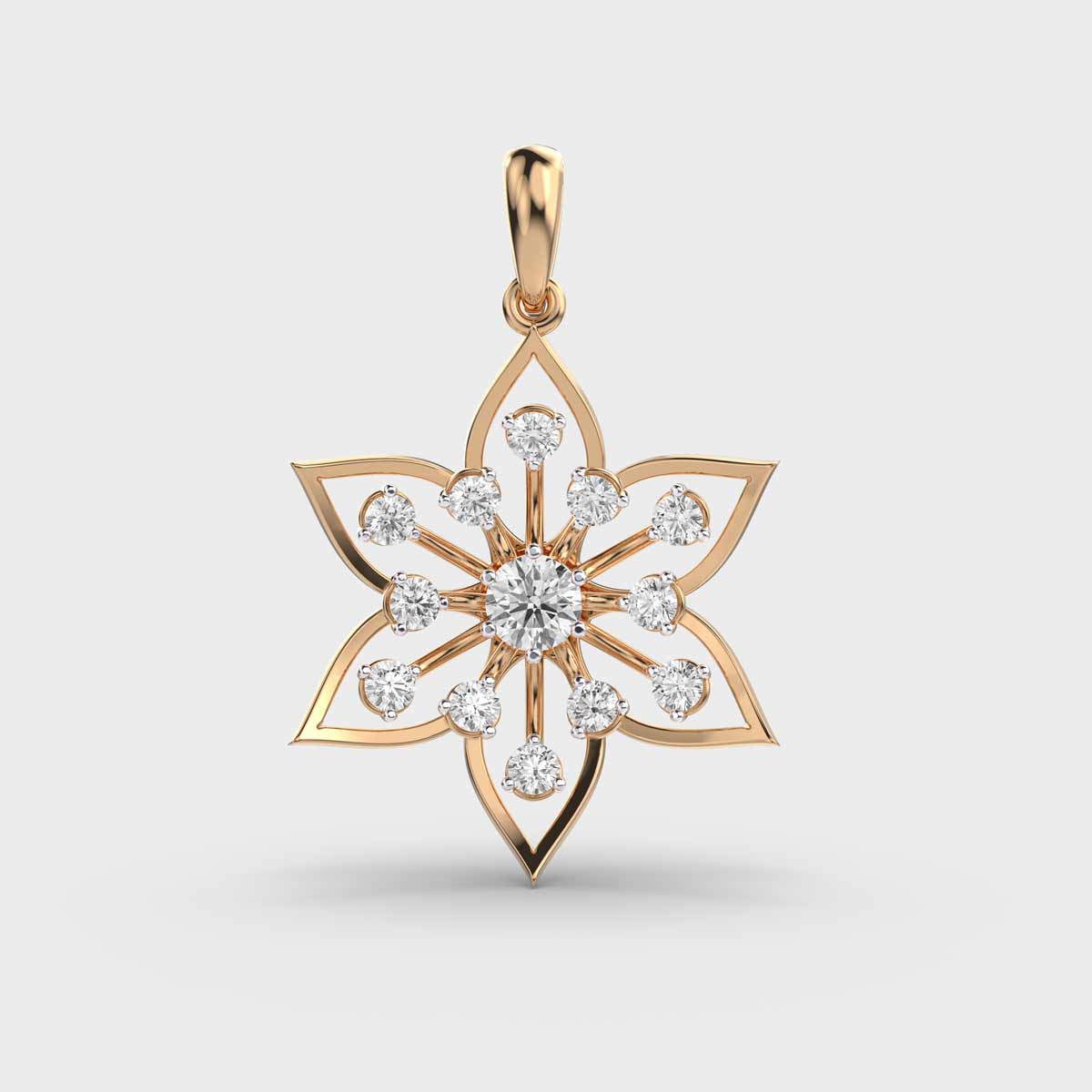 Springburst Star Diamond Encrusted Pendant (Without Chain)