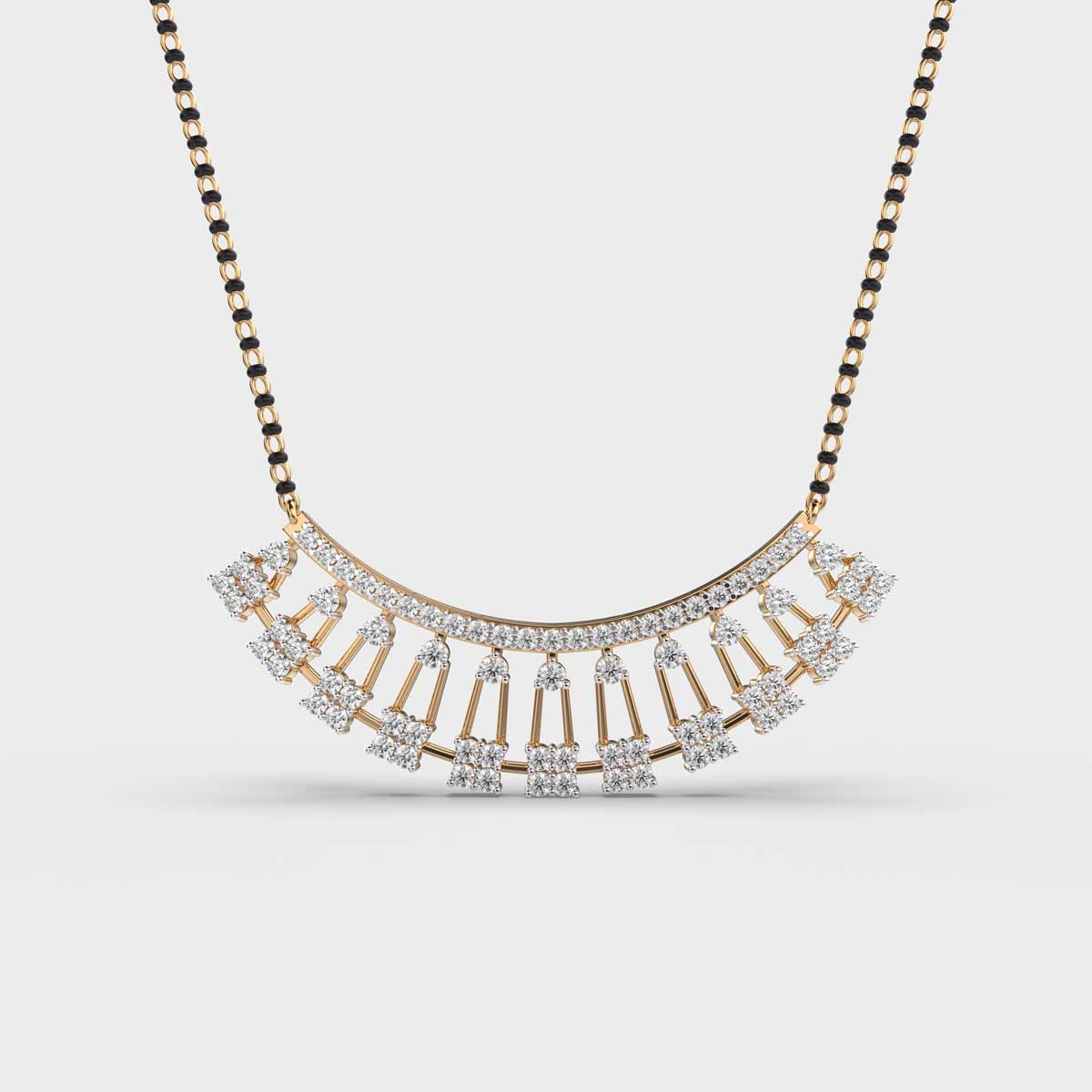 Crescent Diamond Encrusted Mangalsutra with Chain