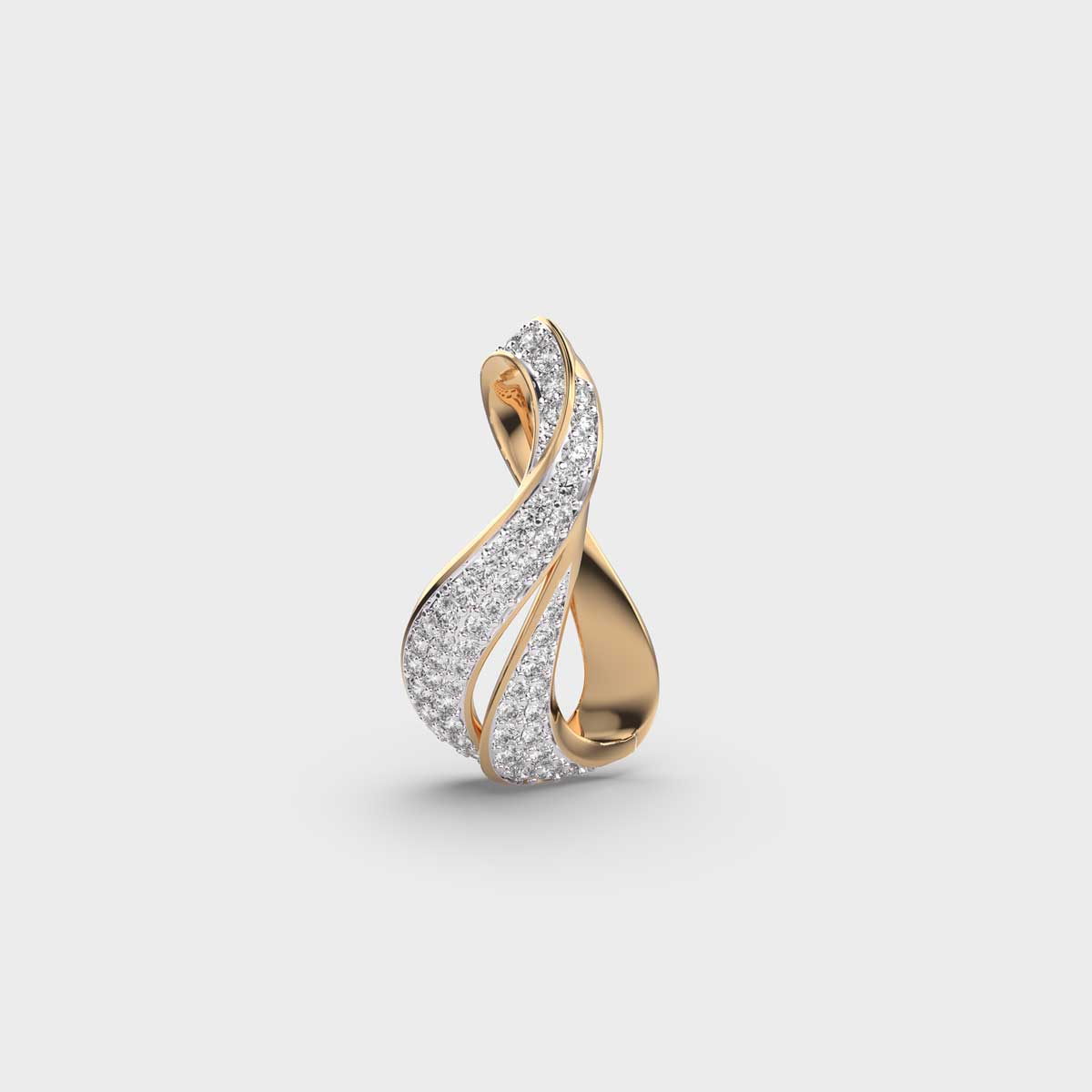 Twisted Love Diamond-Encrusted Pendant (Without Chain)