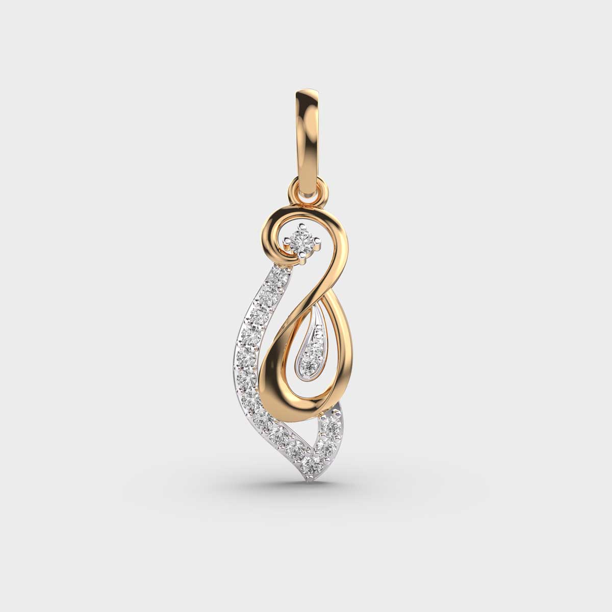 Gleaming Infinite Crooked Diamond Pendant (Without Chain)