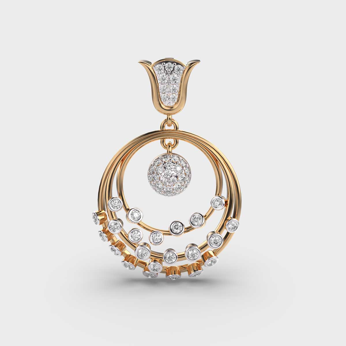 Radiant Orb In Lien Diamond Pendant (Without Chain)