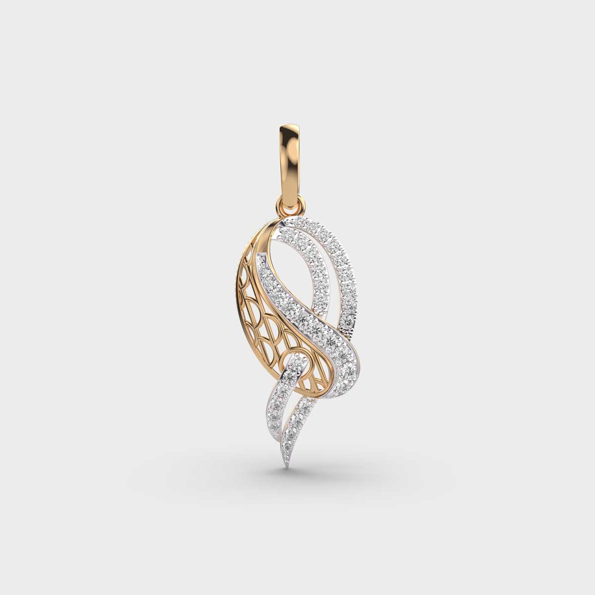 Curious Swirl Diamond Pendant (Without Chain)