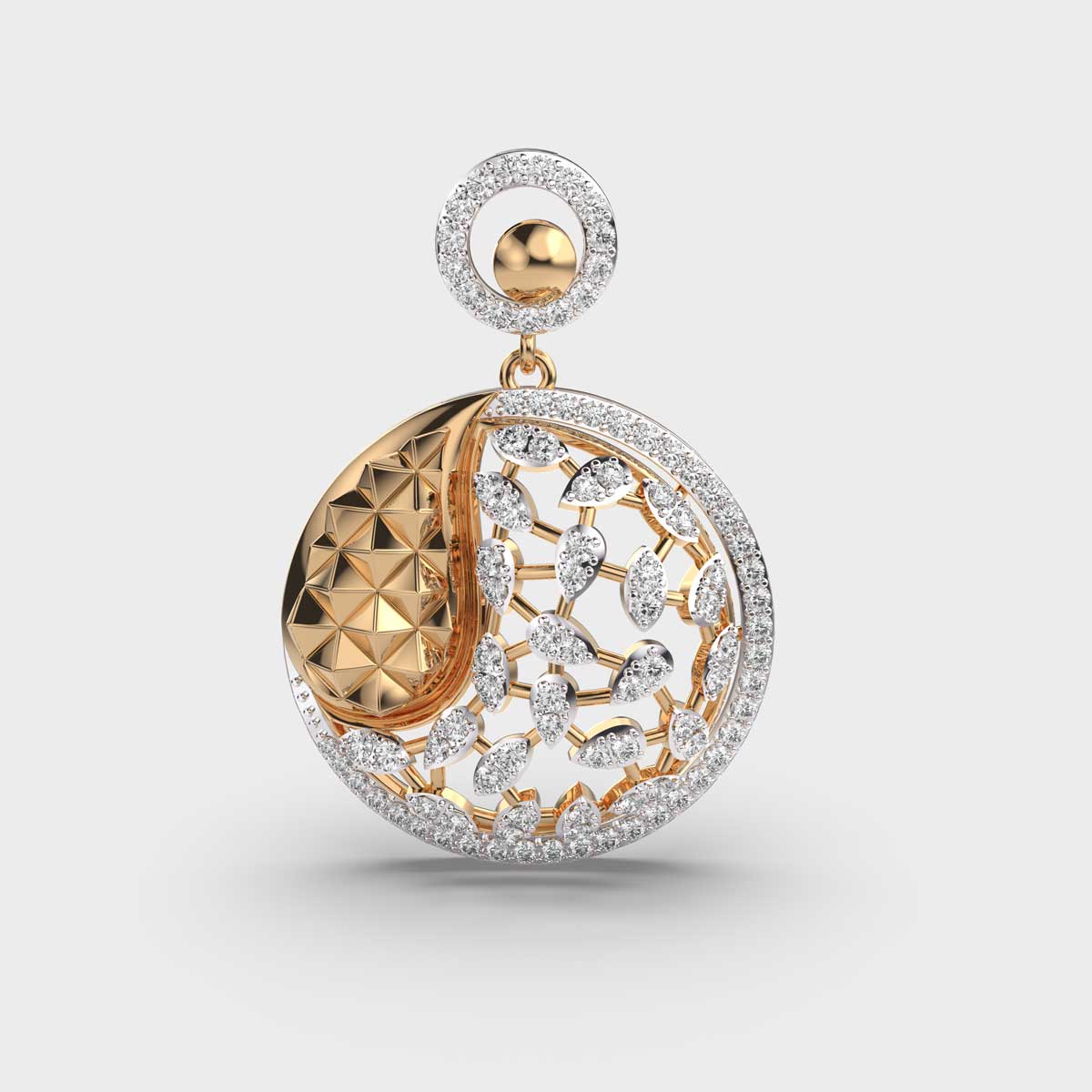 Golden Orb Globe Diamond Pendant (Without Chain)