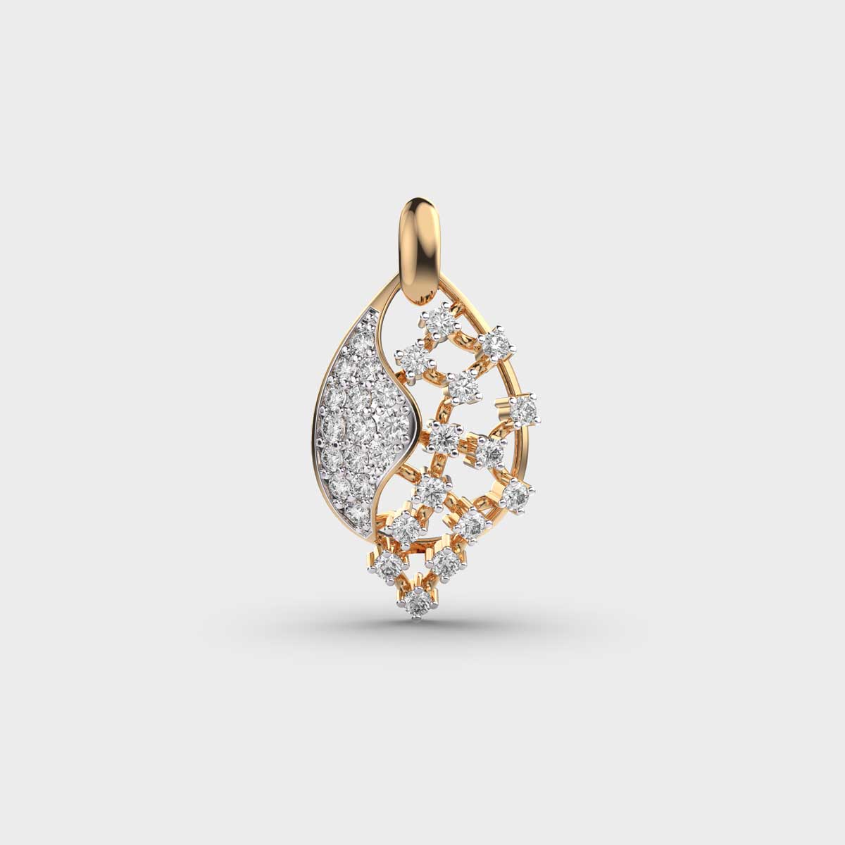 Diamond Leaf Spead Net Pendant (Without Chain)