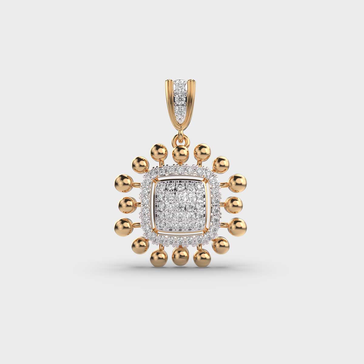 Bright Sun Ray Diamond Pendant (Without Chain)