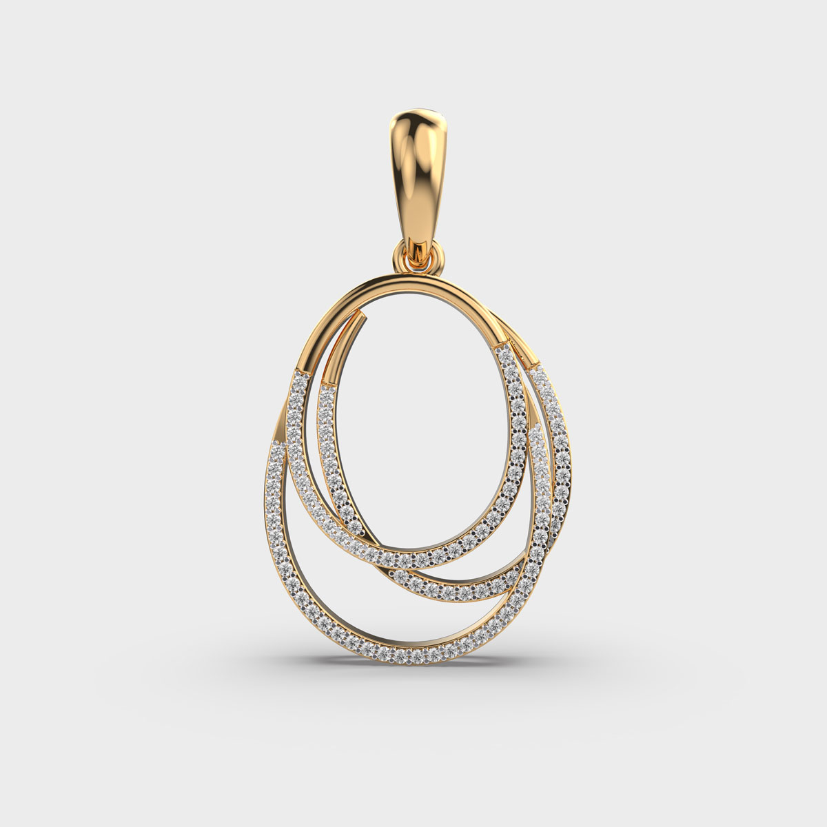 Glissen Swirl Diamond Encrusted Pendant (Without Chain)