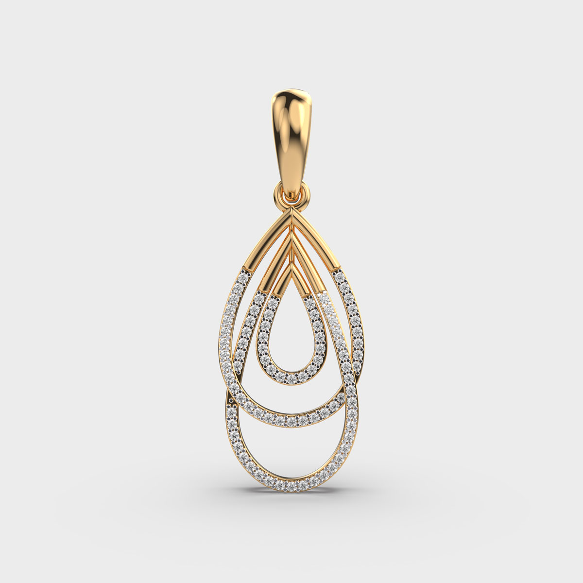 Dewfall Double Petal Diamond Pendant (Without Chain)
