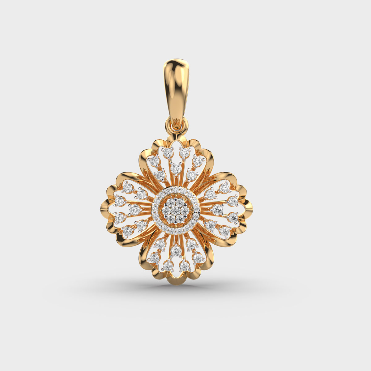 Marigold Sunburst Diamond Pendant (Without Chain)
