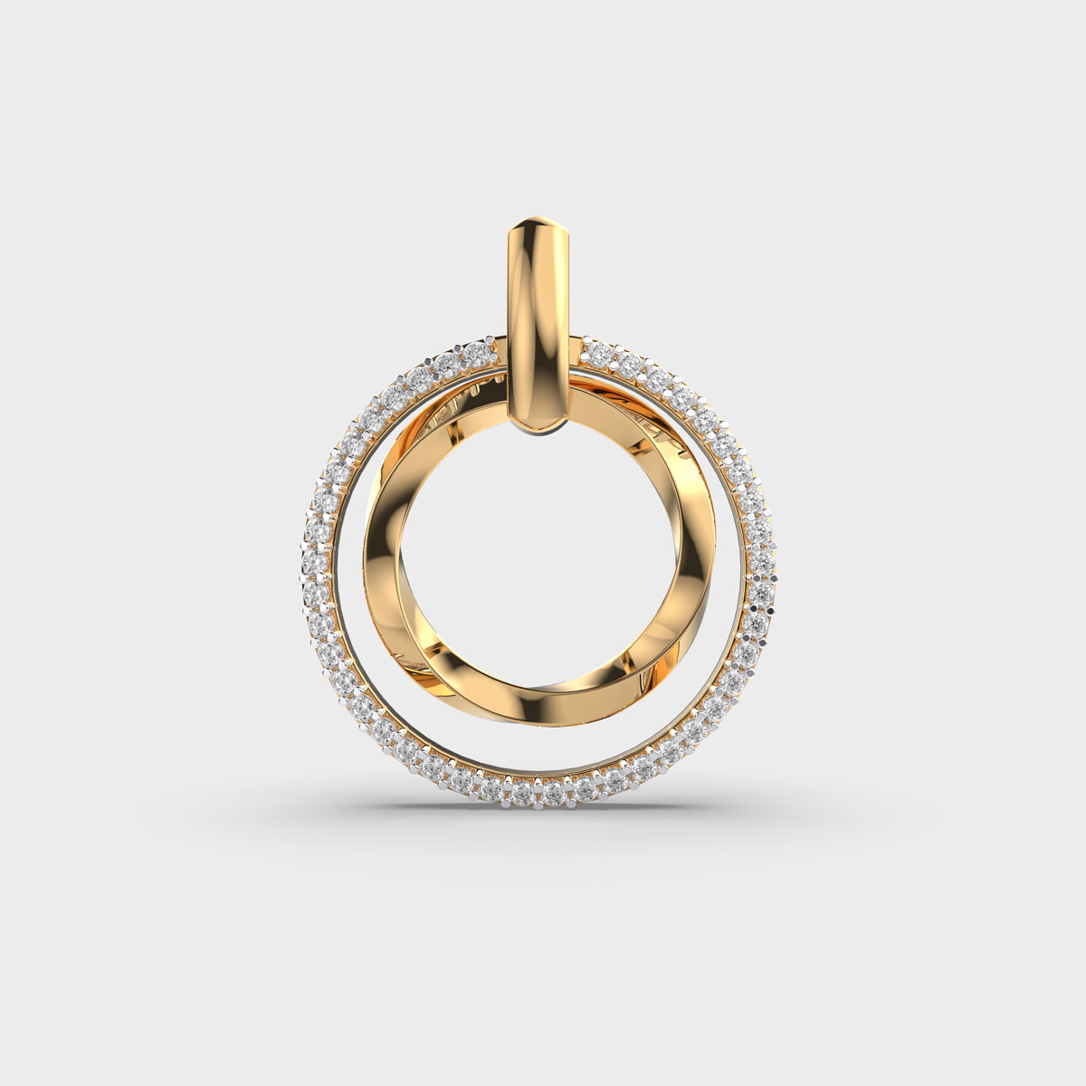 Harmonious Circular Diamond Pendant (Without Chain)