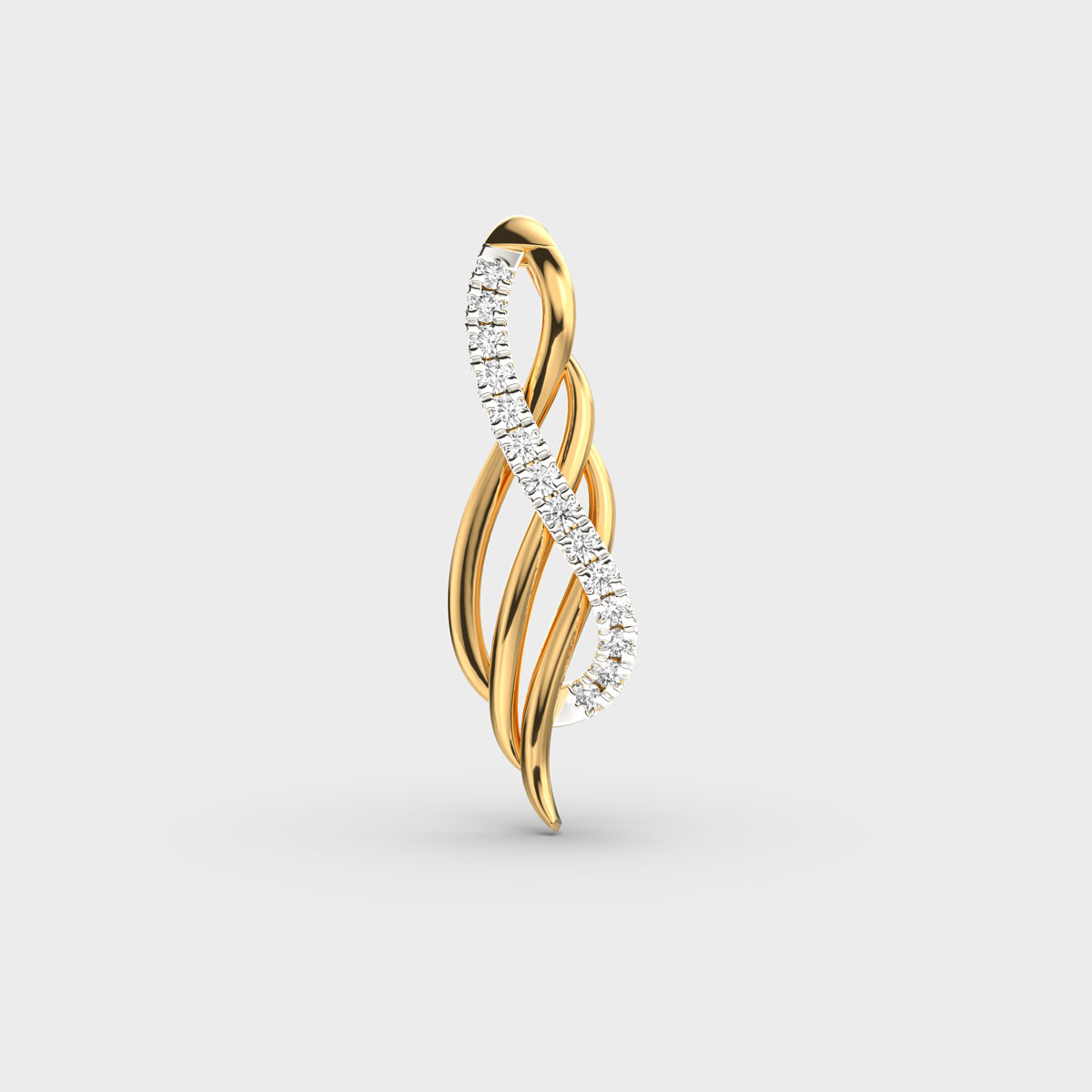 Wavesong Diamond Twist Pendant (Without Chain)