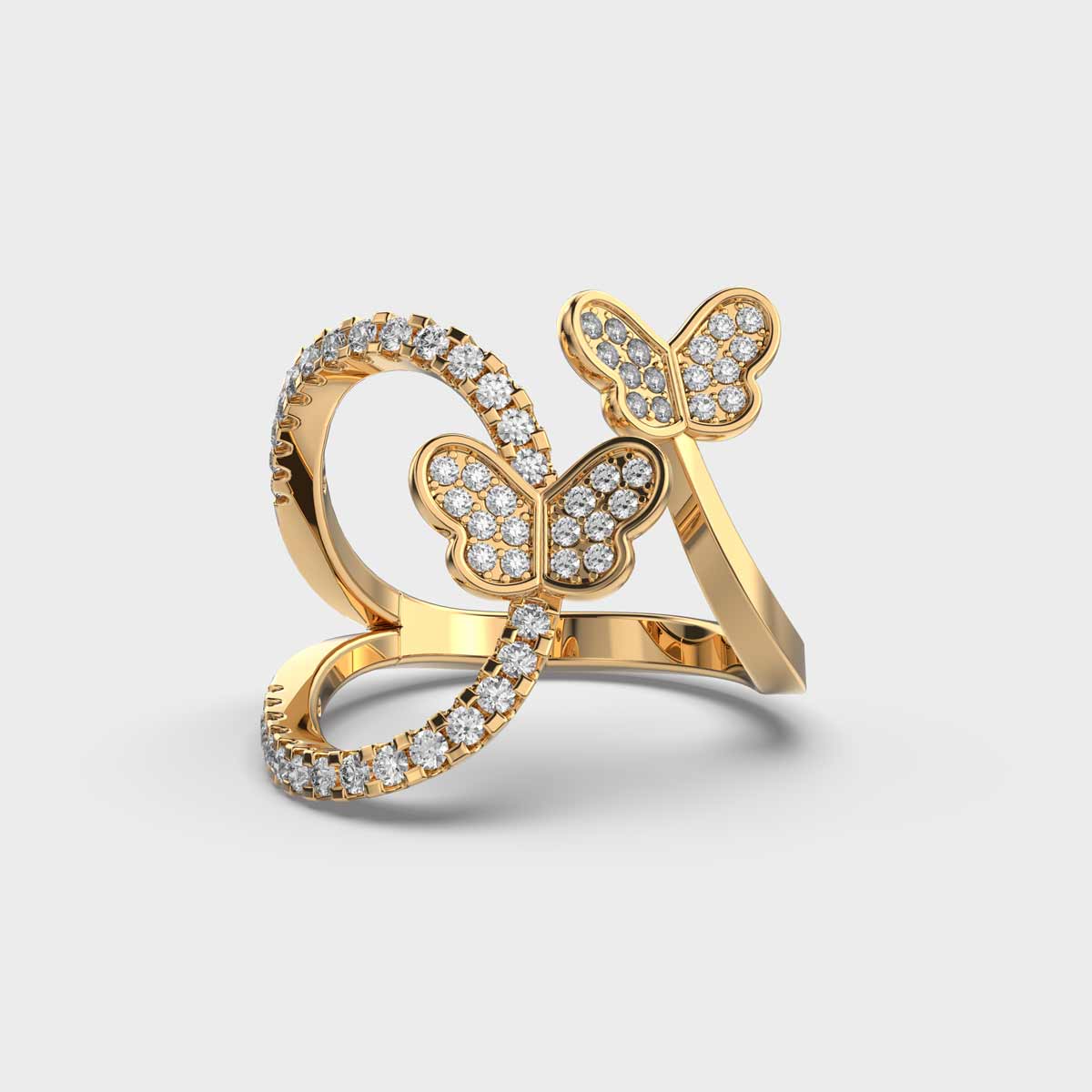 Fluttering Butterflies Fancy Ring