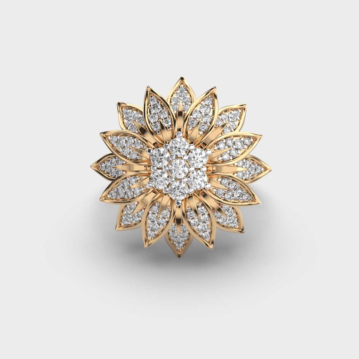 Stunning Sunflower Diamond Ring