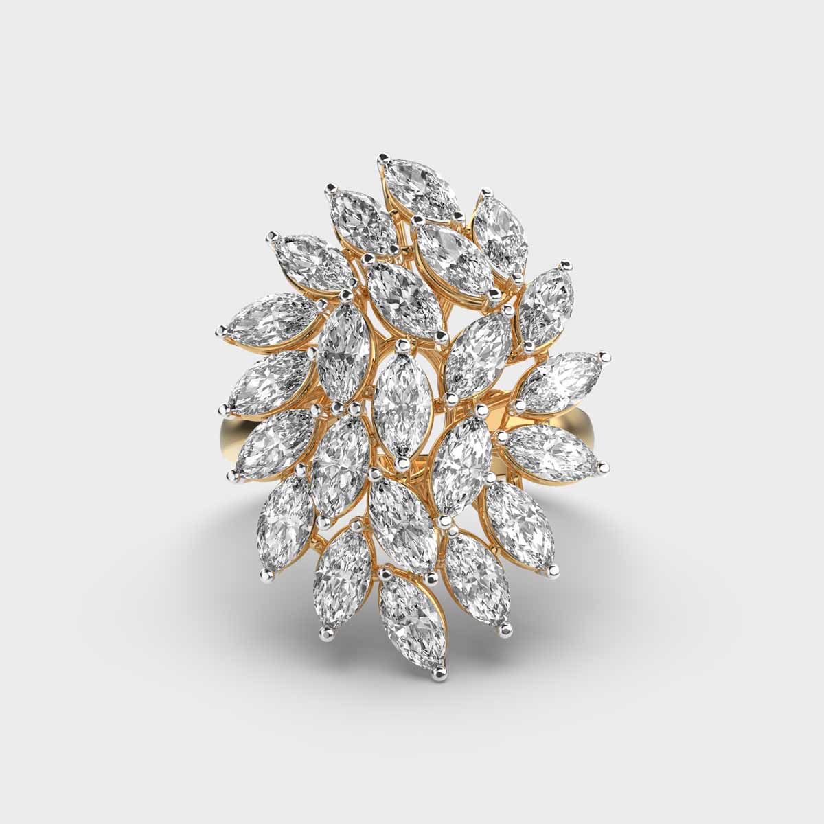 Clustered Marquise Cocktail Diamond Ring