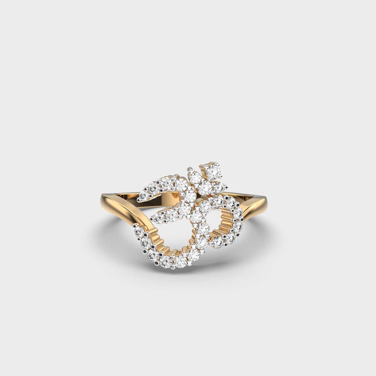 Shree Om Diamond Encrusted Ring