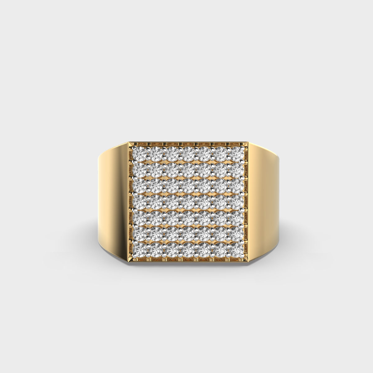 Bold Diamond Illusion Chunky Mens Ring For Men